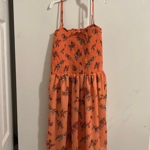 Orange dress with flowers